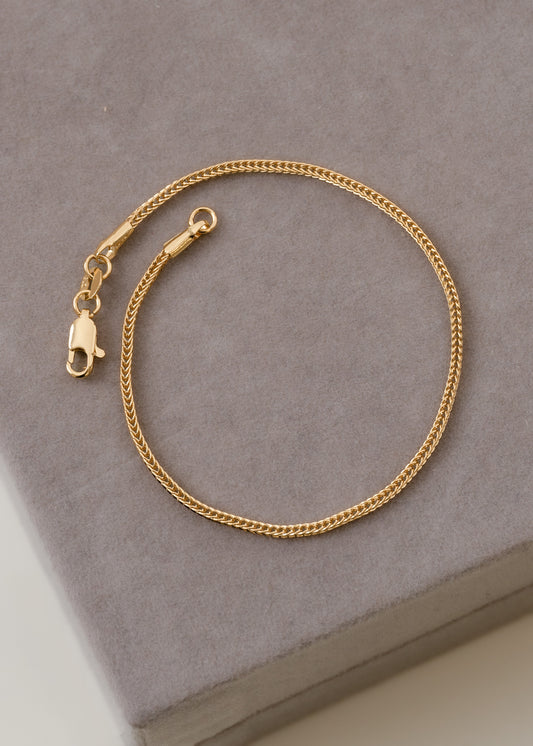 Pulsera Franco Cuadrada 20 cm en Oro Laminado