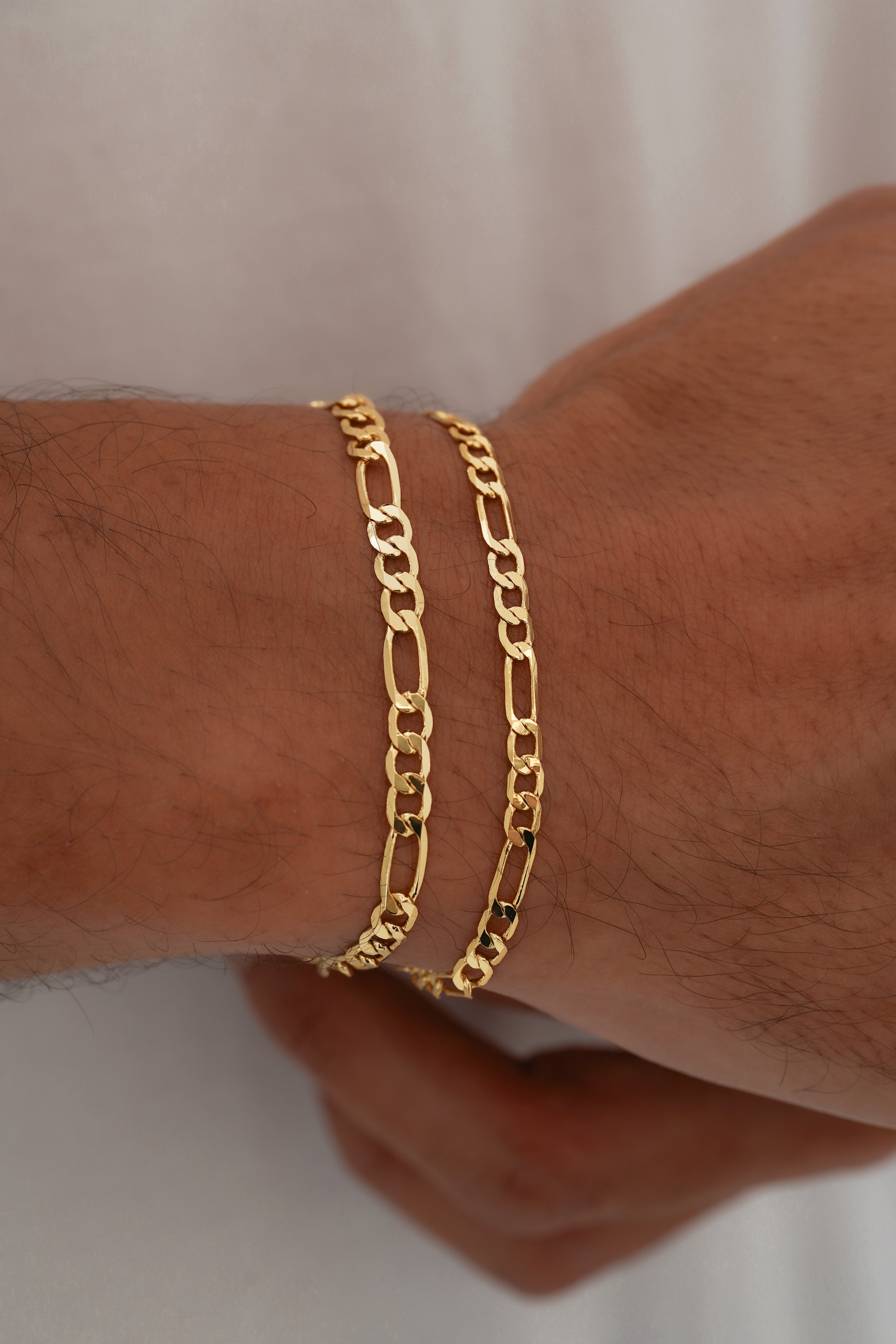 Pulsera 3 x 1 Diamantada 20 cm 3.5 mm en Oro Laminado