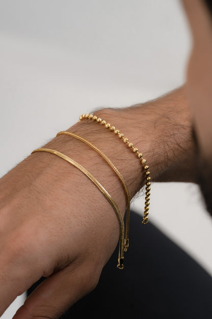Pulsera Franco Cuadrada 20 cm en Oro Laminado