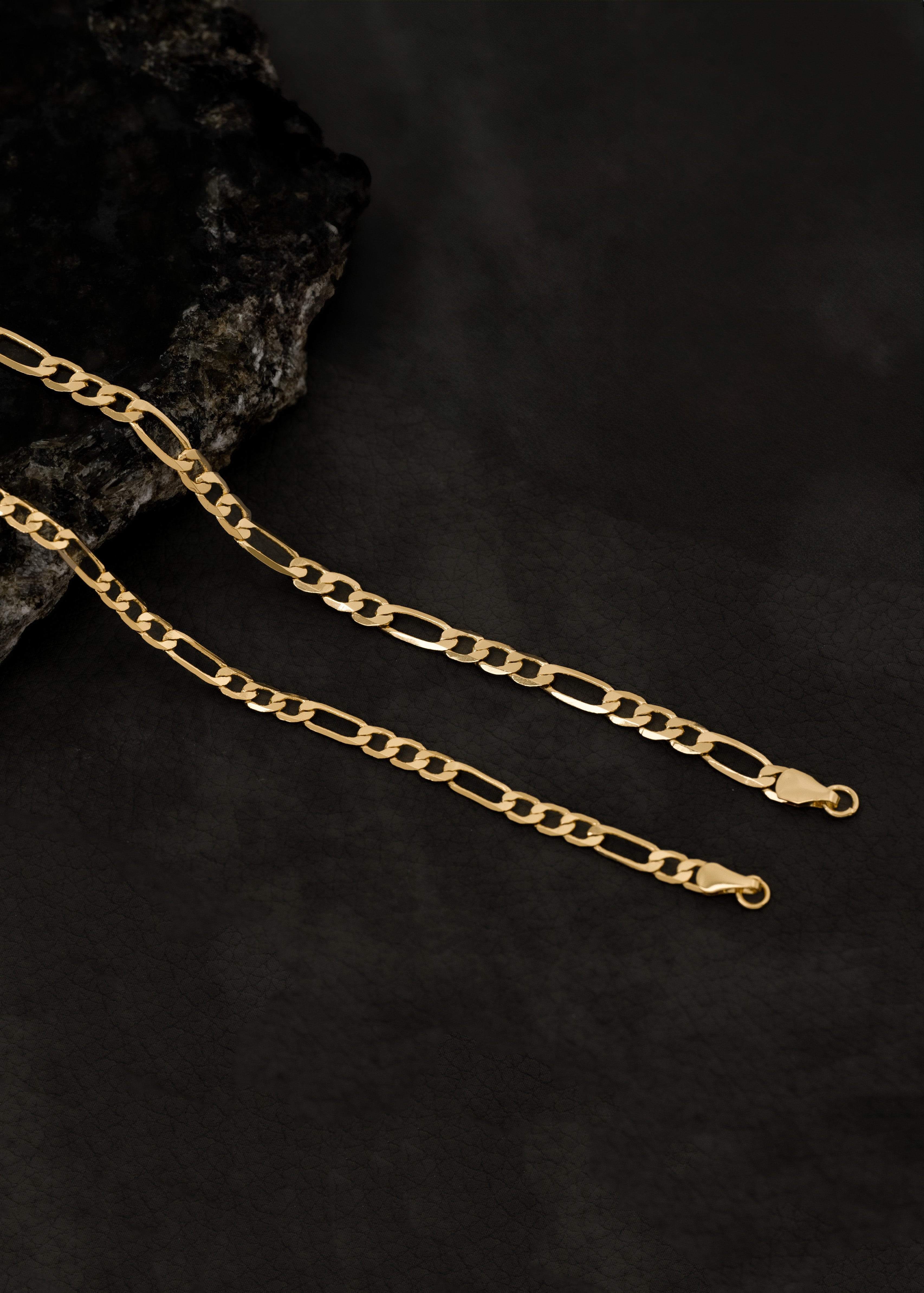 Pulsera 3 x 1 Diamantada 20 cm 3.5 mm en Oro Laminado