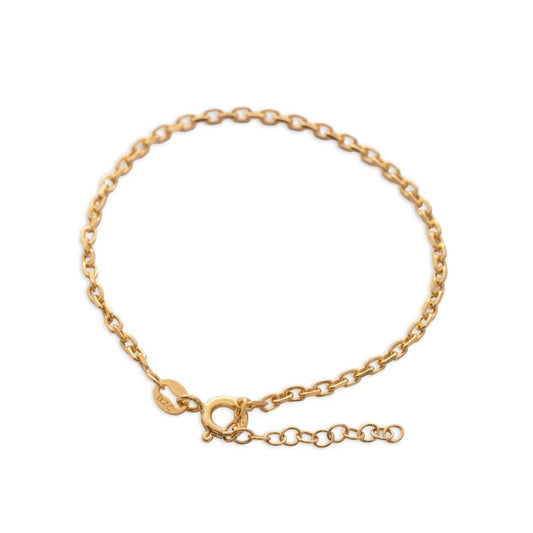 Pulsera Aros IT 2 mm 15.5 cm + Extensor en Oro Laminado