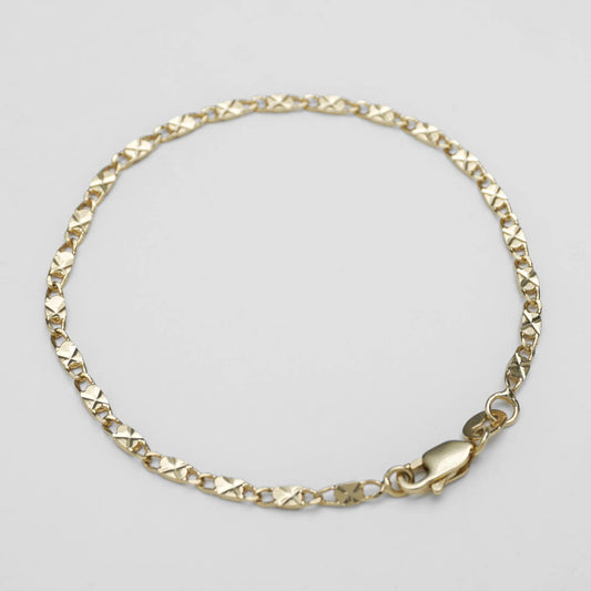 Pulsera Destellos 2.5 mm 16 cm + Extensor en Oro Laminado