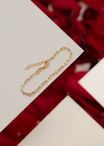Pulsera Chain 16 cm + Extensor en Oro Laminado