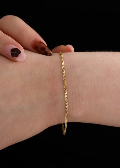 Pulsera Cubanita IT 1.5 mm 16 cm en Oro Laminado