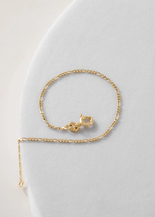 Pulsera 3 x 1 IT 1.6 mm 16 cm en oro laminado elegante