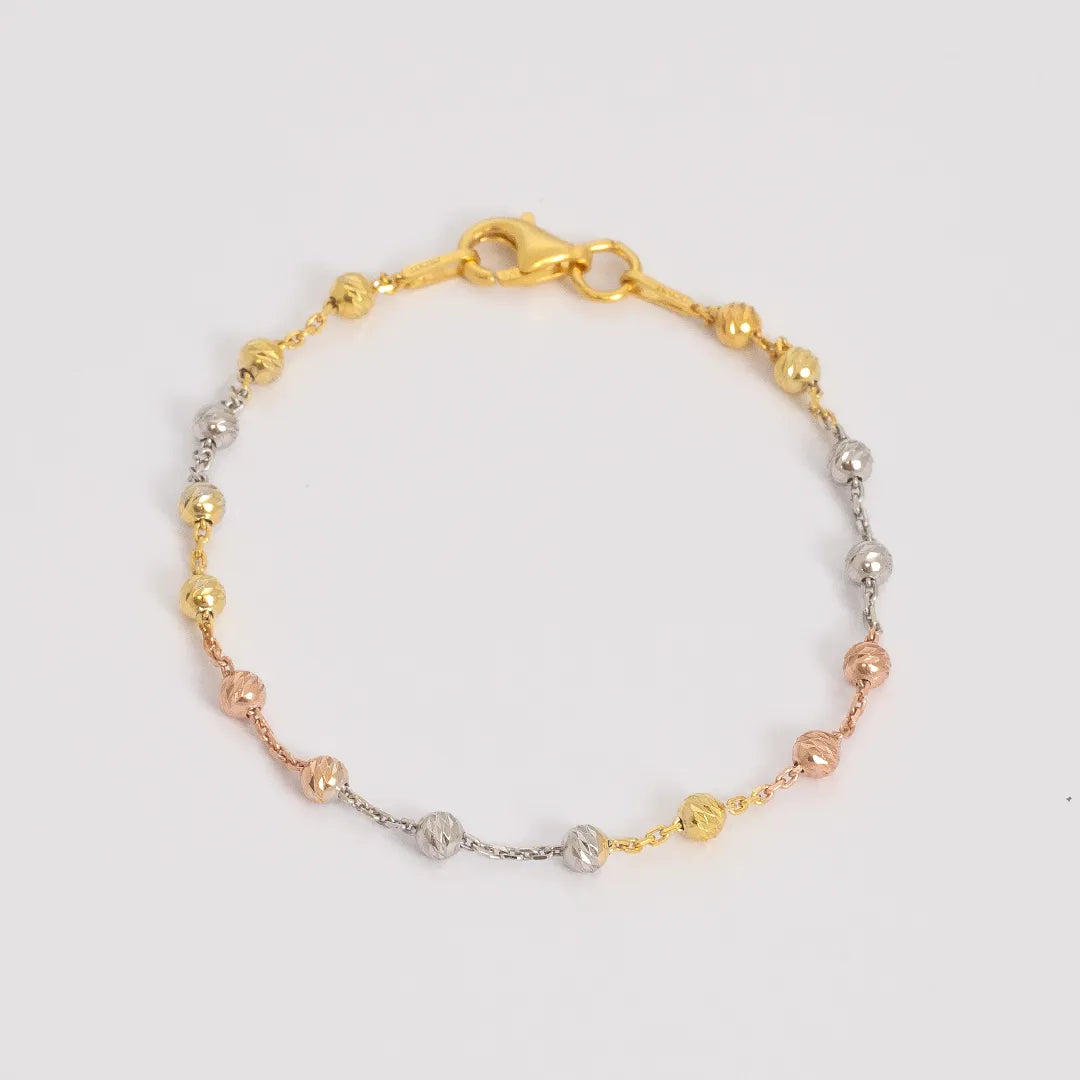 Pulsera Station Redonda 3C IT 16 cm en oro laminado elegante