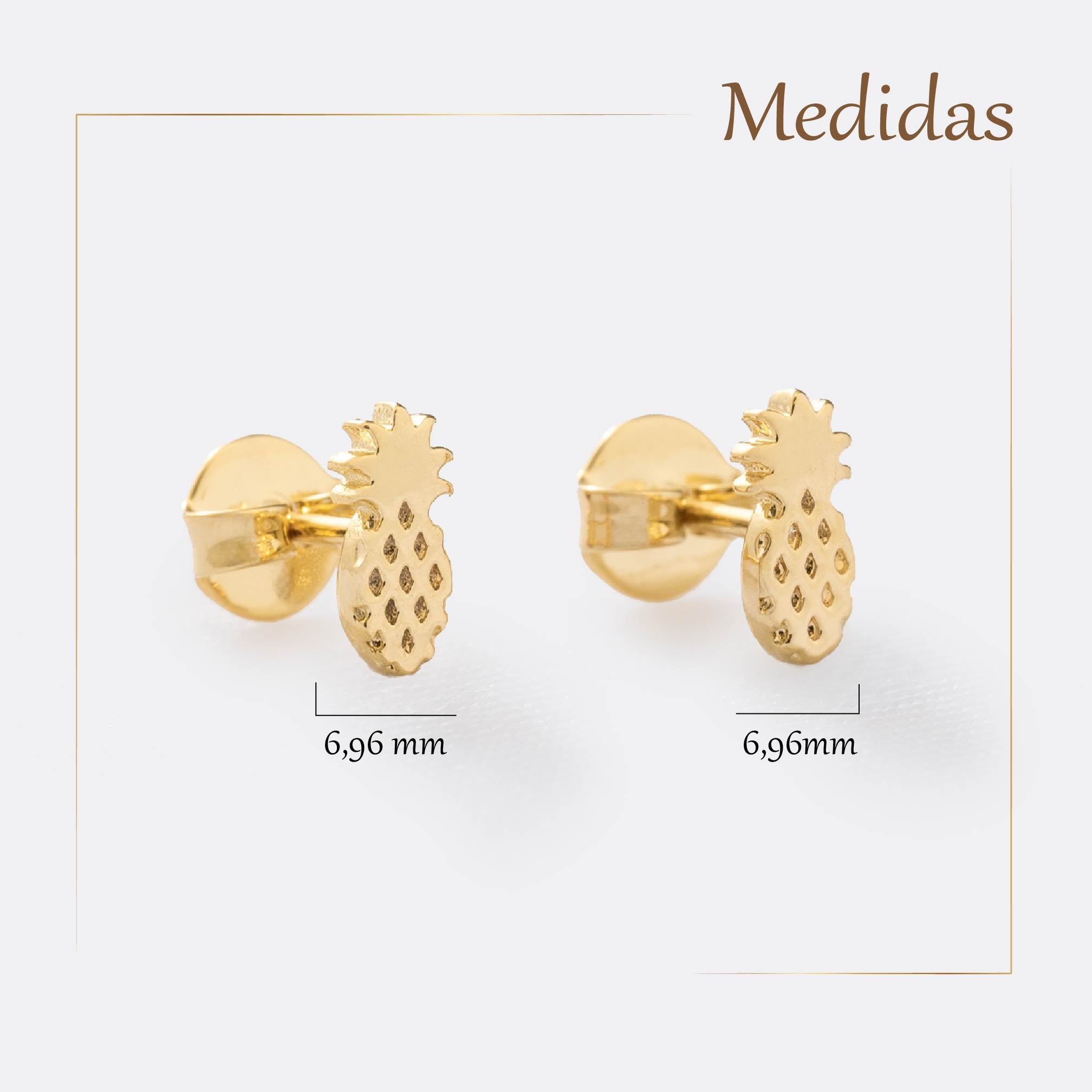 Topos Pineapple en Oro Laminado